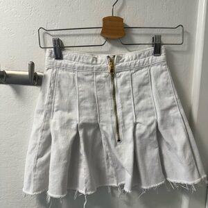 ARE YOU AM I AYAI White Skirt with Gold Zipper